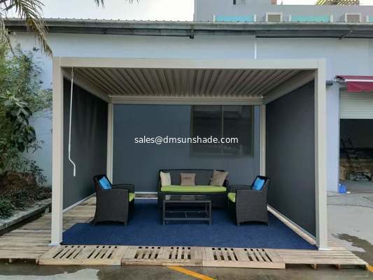 Outdoor Intelligent Adjustable Garden Aluminum Pergola With Waterproof Zip Blinds